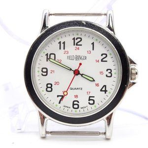 Field Ranger Watch Face Mens Silver Tone Stainless Steel Classic White Dial